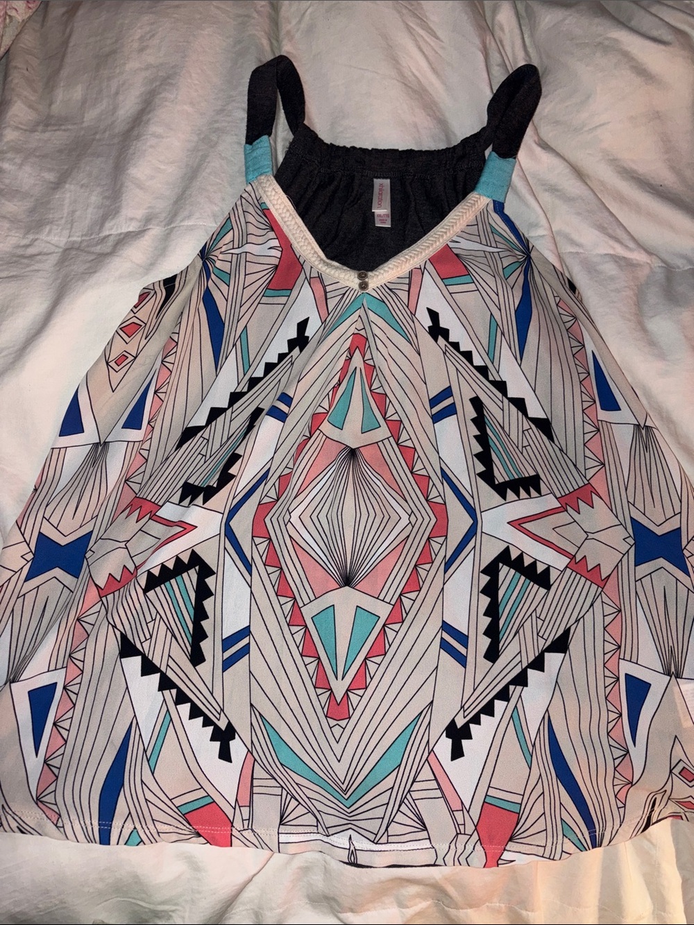 Xhilaration Geometric Print Camisole in White, Black, Coral, Teal, Blue